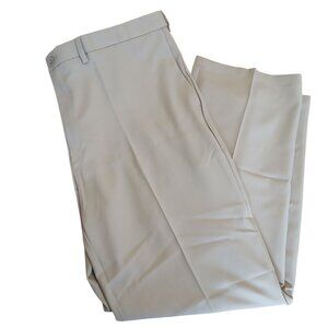 Haggar Men's 44x32 Pants Khaki Cool 18 Pro Classic Fit Flat Front Stretch
